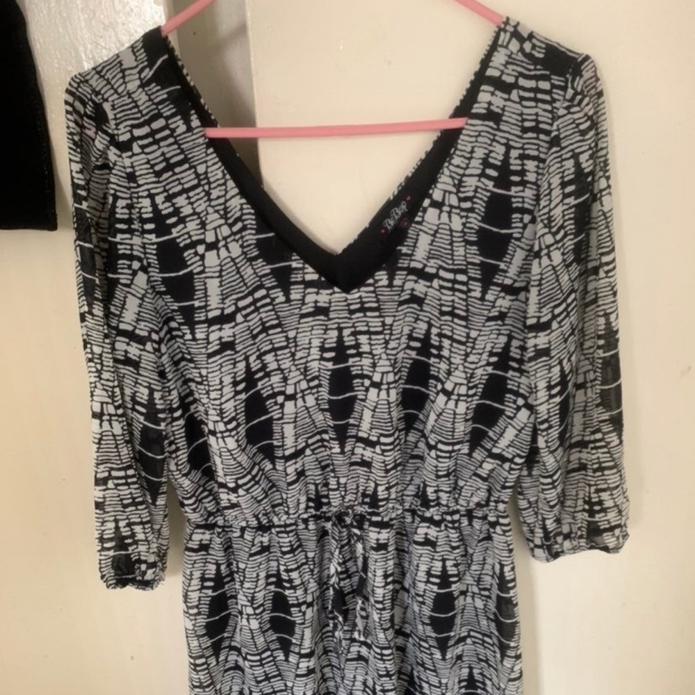 Black and white L geometric pattern Dress